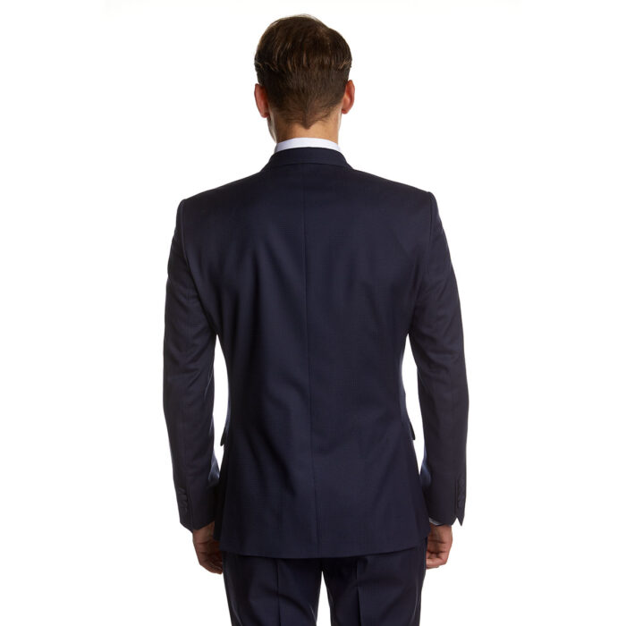 Κοστούμι Γάμου με Μυτερό Πέτο και Μικροσχέδιο σε Μπλε Χρώμα 10856 και Slim Fit Εφαρμογή Bizzaro BZ2211154/856RM_2 - Image 5