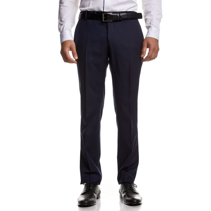 Κοστούμι Γάμου με Μυτερό Πέτο και Μικροσχέδιο σε Μπλε Χρώμα 10856 και Slim Fit Εφαρμογή Bizzaro BZ2211154/856RM_2 - Image 6