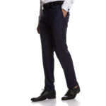 Κοστούμι Γάμου με Μυτερό Πέτο και Μικροσχέδιο σε Μπλε Χρώμα 10856 και Slim Fit Εφαρμογή Bizzaro BZ2211154/856RM_2 - Image 7