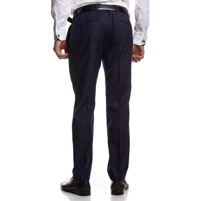 Κοστούμι Γάμου με Μυτερό Πέτο και Μικροσχέδιο σε Μπλε Χρώμα 10856 και Slim Fit Εφαρμογή Bizzaro BZ2211154/856RM_2 - Image 8