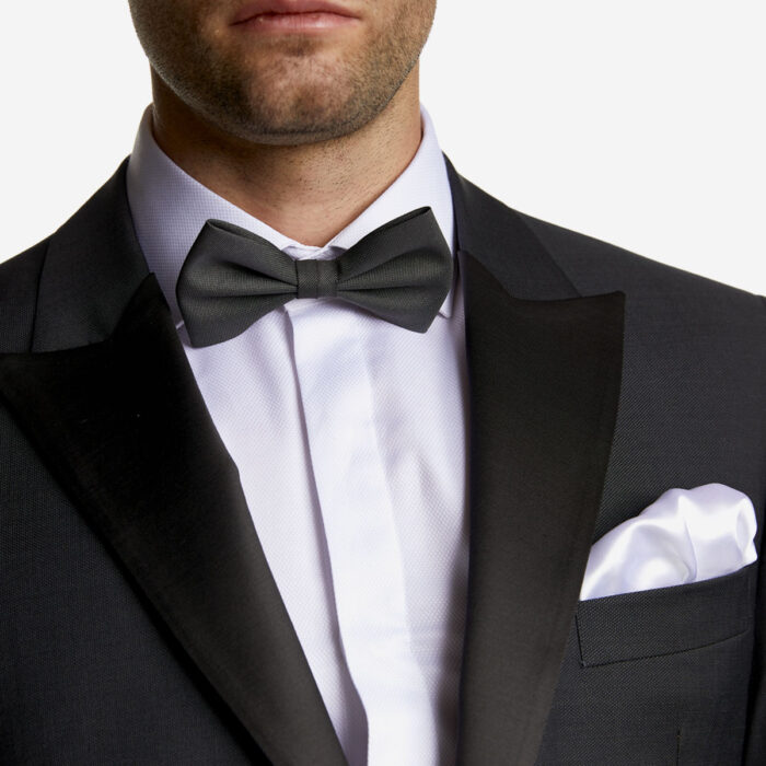 Κοστούμι Γάμου με Γιλέκο και Μυτερό Πέτο σε Μαύρο Χρώμα 10856 και Slim Fit Εφαρμογή Bizzaro BZ2121337/10856R_2 - Image 3