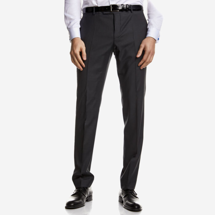 Κοστούμι Γάμου με Γιλέκο και Μυτερό Πέτο σε Μαύρο Χρώμα 10856 και Slim Fit Εφαρμογή Bizzaro BZ2121337/10856R_2 - Image 6