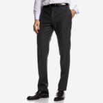 Κοστούμι Γάμου με Γιλέκο και Μυτερό Πέτο σε Μαύρο Χρώμα 10856 και Slim Fit Εφαρμογή Bizzaro BZ2121337/10856R_2 - Image 7