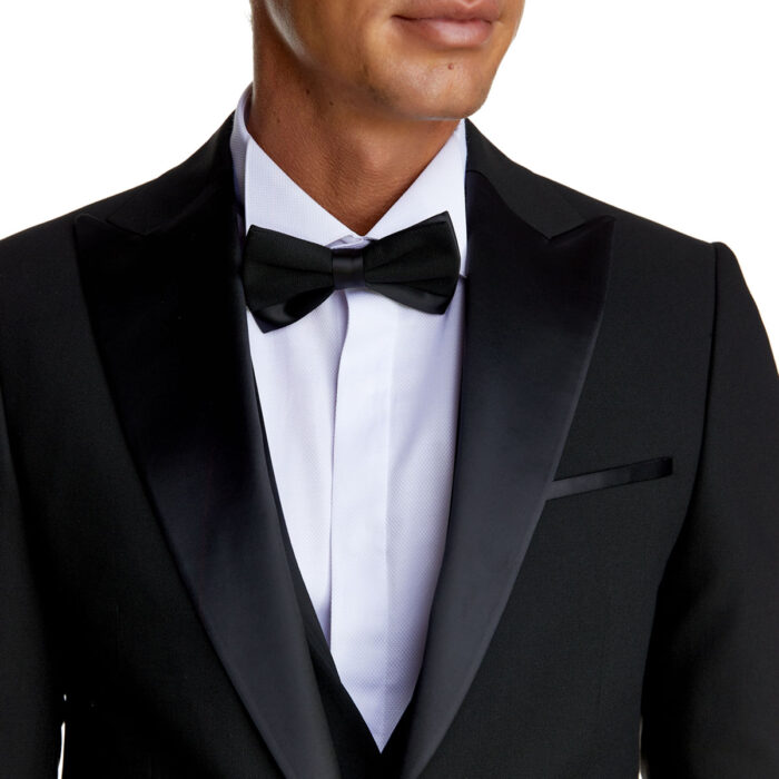 Κοστούμι Γάμου με Γιλέκο και Μυτερό Πέτο σε Μαύρο Χρώμα 20856 και Slim Fit Bizzaro BZ2211603/20856G_1 - Image 5