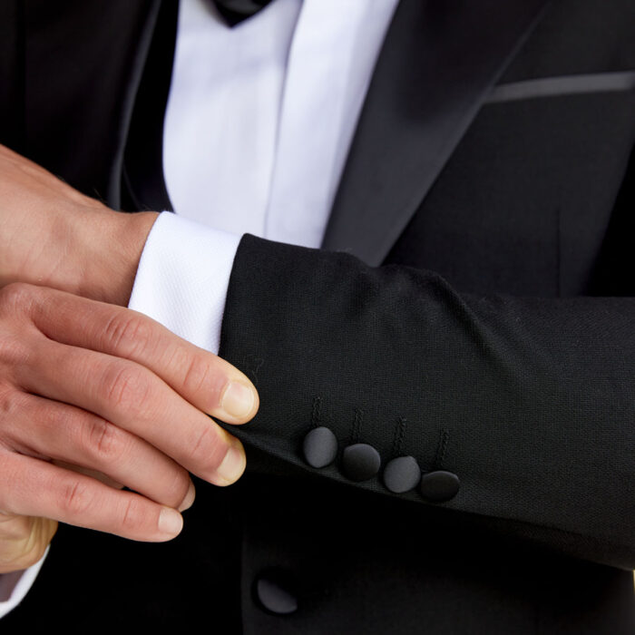 Κοστούμι Γάμου με Γιλέκο και Μυτερό Πέτο σε Μαύρο Χρώμα 20856 και Slim Fit Bizzaro BZ2211603/20856G_1 - Image 6