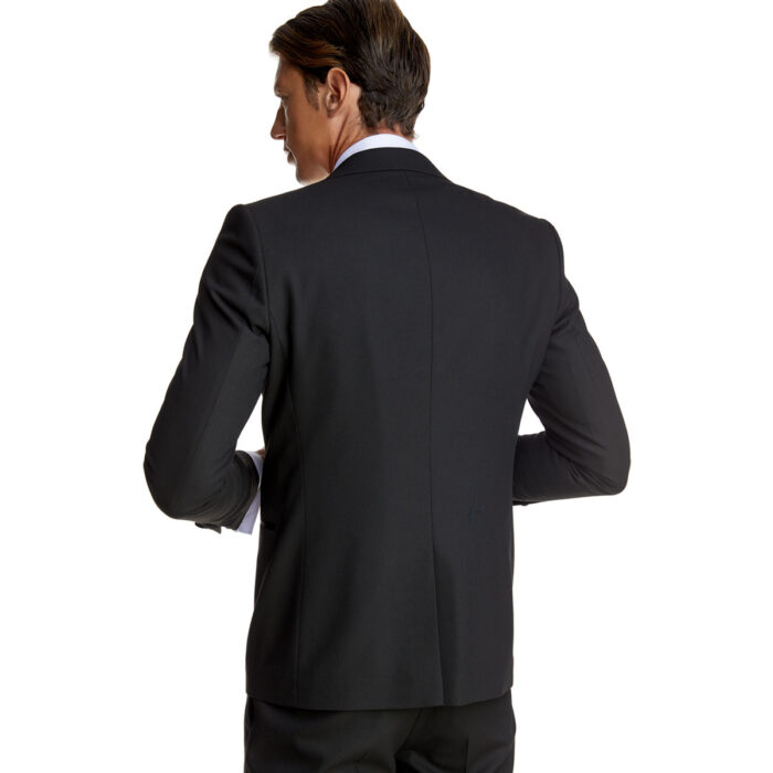 Κοστούμι Γάμου με Γιλέκο και Μυτερό Πέτο σε Μαύρο Χρώμα 20856 και Slim Fit Bizzaro BZ2211603/20856G_1 - Image 7