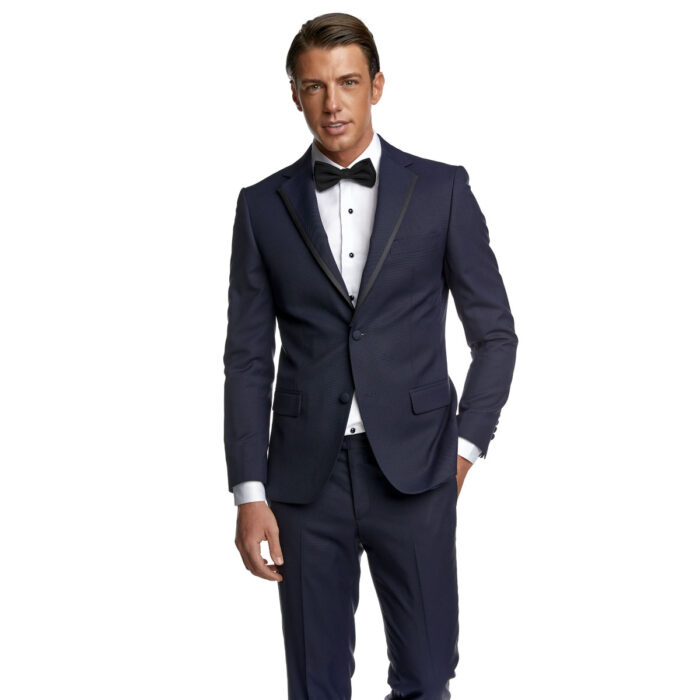 Κοστούμι Γάμου με Aποσπώμενο Πέτο σε Navy Blue Χρώμα Operata και Slim Fit Εφαρμογή Bizzaro 0120415133_3 - Image 8