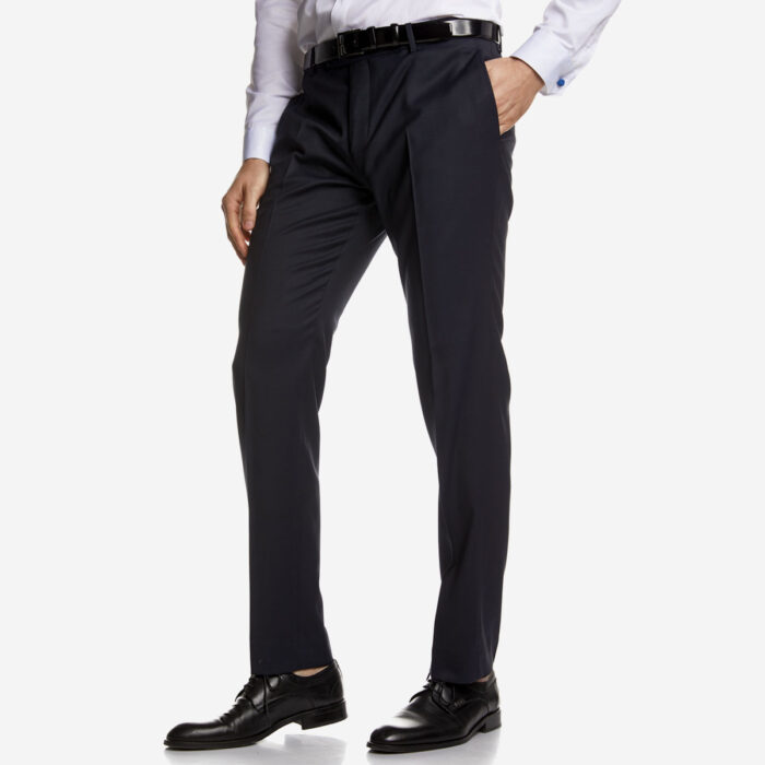 Κοστούμι Γάμου Δίκουμπο με Αποσπώμενο Πέτο σε Navy Blue Χρώμα, GROOM και Slim Fit, Bizzaro BZ2121341/GROOM_45 - Image 8