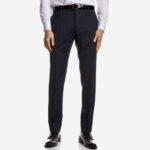 Κοστούμι Γάμου Δίκουμπο με Αποσπώμενο Πέτο σε Navy Blue Χρώμα, GROOM και Slim Fit, Bizzaro BZ2121341/GROOM_45 - Image 7