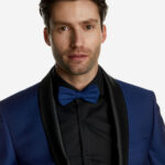 Ολόμαλλο Κοστούμι Γάμου Σμόκιν σε Μπλε Χρώμα και Slim Fit Εφαρμογή Bizzaro BZ2211142/859_37 - Image 6