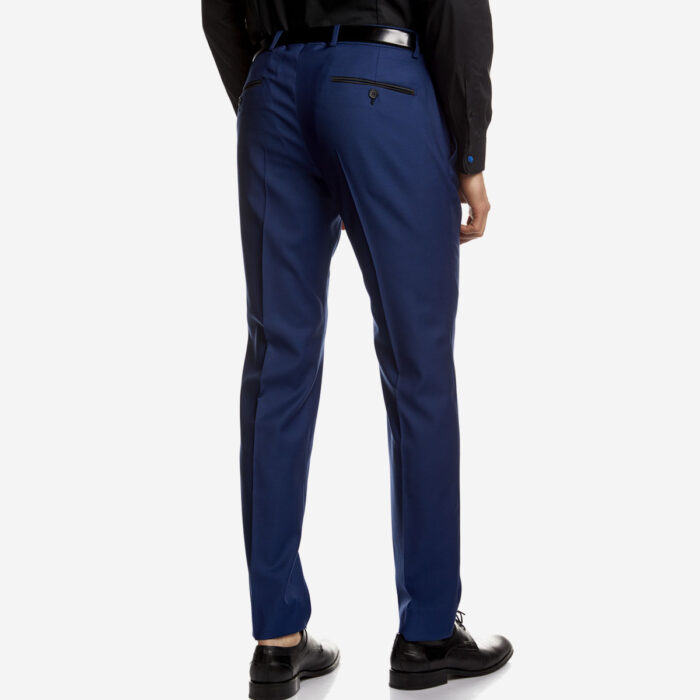 Ολόμαλλο Κοστούμι Γάμου Σμόκιν σε Μπλε Χρώμα και Slim Fit Εφαρμογή Bizzaro BZ2211142/859_37 - Image 5