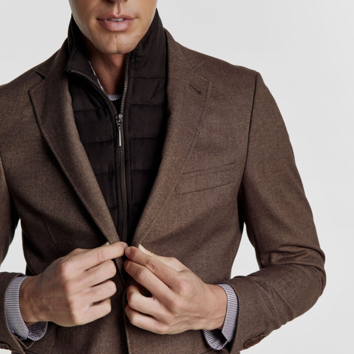 Γιλεκούχο Guy Laroche Αποσπώμενο Σακάκι σε Καφέ Χρώμα με Dark Brown Γιλέκο GL2223216/10121V_2 - Image 4