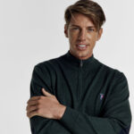 Πλεκτή Guy Laroche Βαμβακερή Μπλούζα με Φερμουάρ και Αγκώνες σε Πράσινο Χρώμα με Slim Fit Γραμμή GL2229202_19 - Image 2