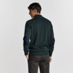 Πλεκτή Guy Laroche Βαμβακερή Μπλούζα με Φερμουάρ και Αγκώνες σε Πράσινο Χρώμα με Slim Fit Γραμμή GL2229202_19 - Image 4