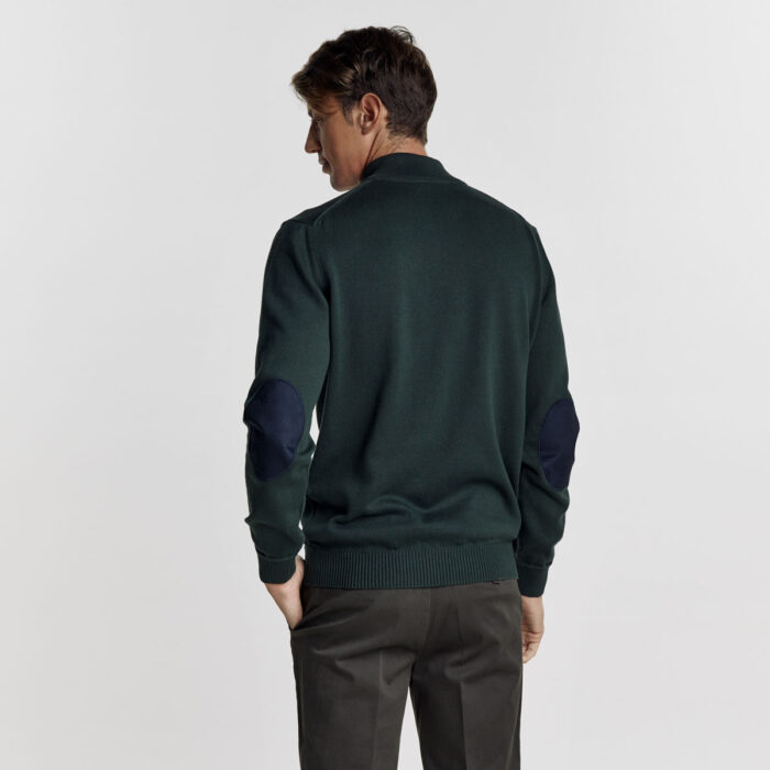 Πλεκτή Guy Laroche Βαμβακερή Μπλούζα με Φερμουάρ και Αγκώνες σε Πράσινο Χρώμα με Slim Fit Γραμμή GL2229202_19 - Image 4