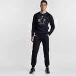 Ανδρική BZR Βαμβακερή Φούτερ Μπλούζα σε Regular Γραμμή και Μαύρο Χρώμα BZ2129116CR_1 - Image 4