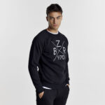 Ανδρική BZR Βαμβακερή Φούτερ Μπλούζα σε Regular Γραμμή και Μαύρο Χρώμα BZ2129116CR_1 - Image 2