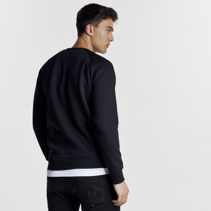 Ανδρική BZR Βαμβακερή Φούτερ Μπλούζα σε Regular Γραμμή και Μαύρο Χρώμα BZ2129116CR_1 - Image 3