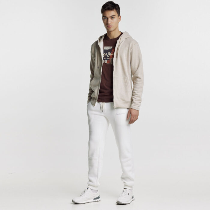 Ανδρική BZR Βαμβακερή Ζακέτα Hoody σε Regular Γραμμή και Μπέζ Χρώμα BZ2129120Z_11 - Image 2