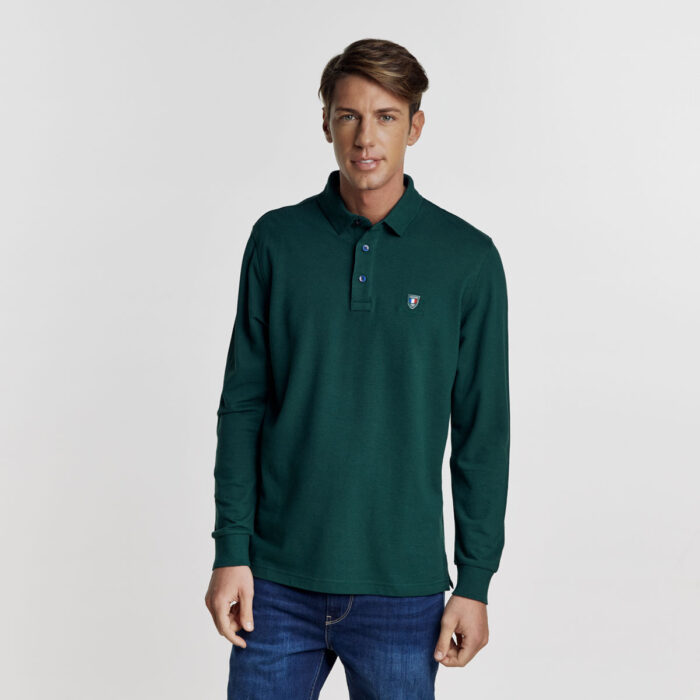 Βαμβακερή Guy Laroche Μπλούζα Πόλο σε Κυπαρισσί Χρώμα με Regular Fit GL2229902_19 - Image 6