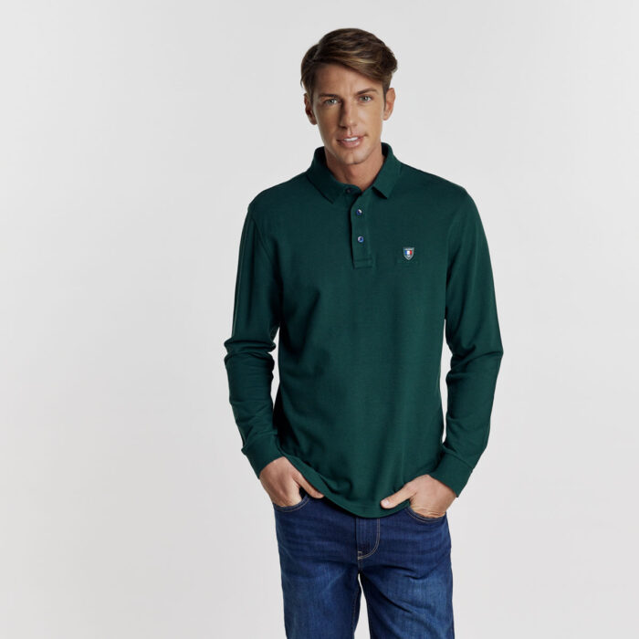 Βαμβακερή Guy Laroche Μπλούζα Πόλο σε Κυπαρισσί Χρώμα με Regular Fit GL2229902_19 - Image 7