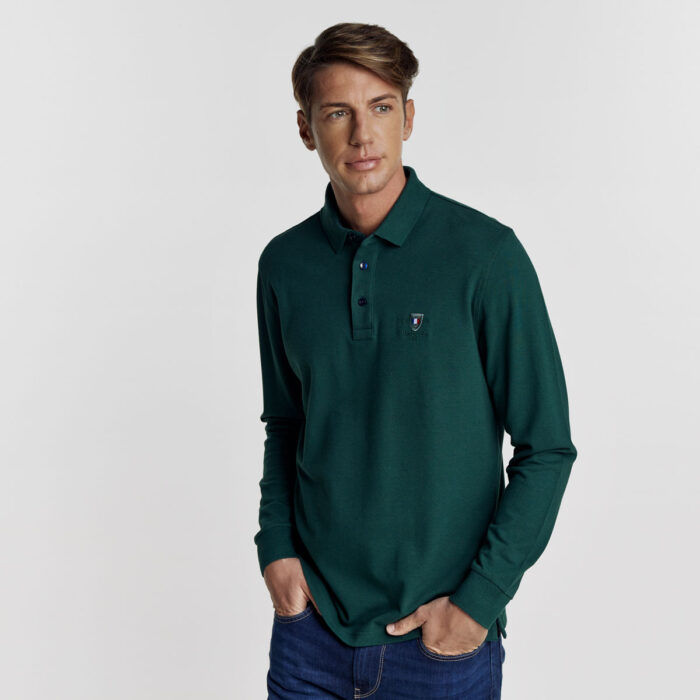 Βαμβακερή Guy Laroche Μπλούζα Πόλο σε Κυπαρισσί Χρώμα με Regular Fit GL2229902_19 - Image 4